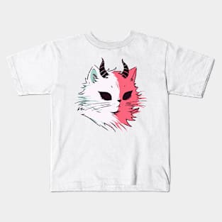 Cute demon cat Kids T-Shirt